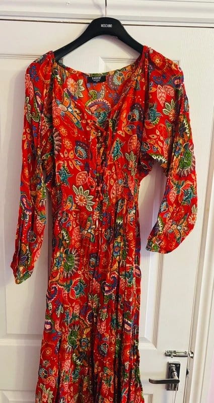 BlackBerry Boho blackberry maxi lace up mix wedding festival party holiday dress 10-12 same day post - 1