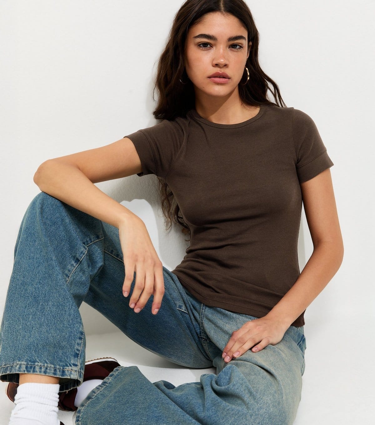 New Look Dark Brown Cotton-Rich T-Shirt