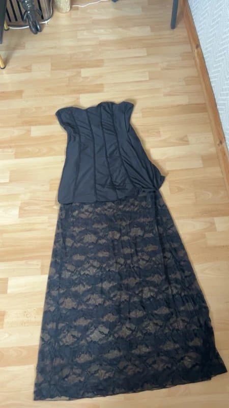 ASOS Black corset style lace dress