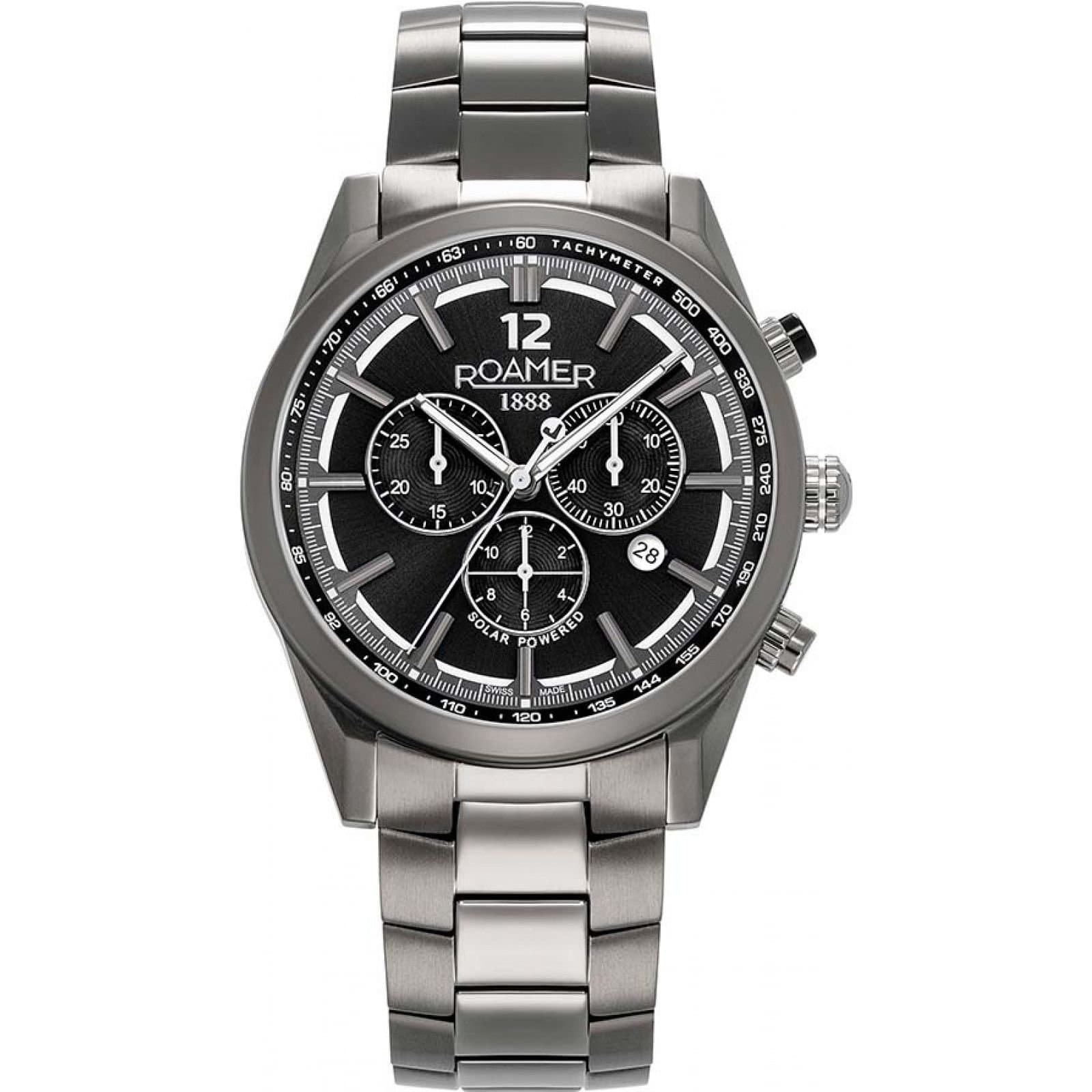 Roamer Roamer Men's 973981-44-85-20 Helios Power 44mm Quartz Watch in Dark Grey