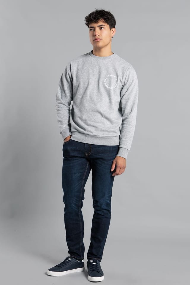 Tokyo Laundry Tokyo Laundry Men's Crew Neck Sweatshirt with Logo Print in Light Grey - 3