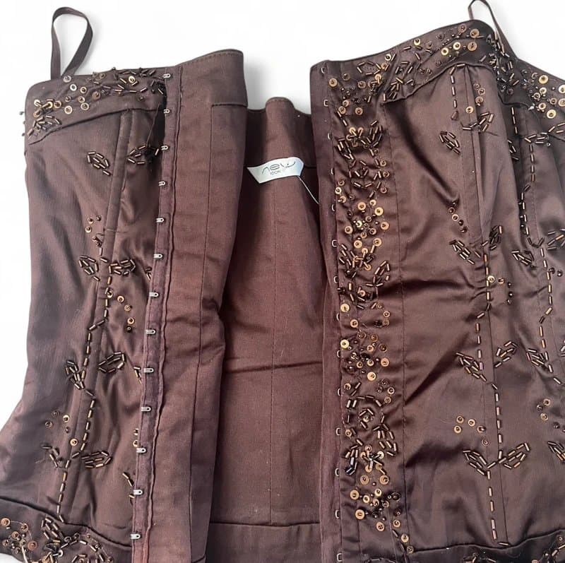 New Look Y2K Embellished Brown Corset Top