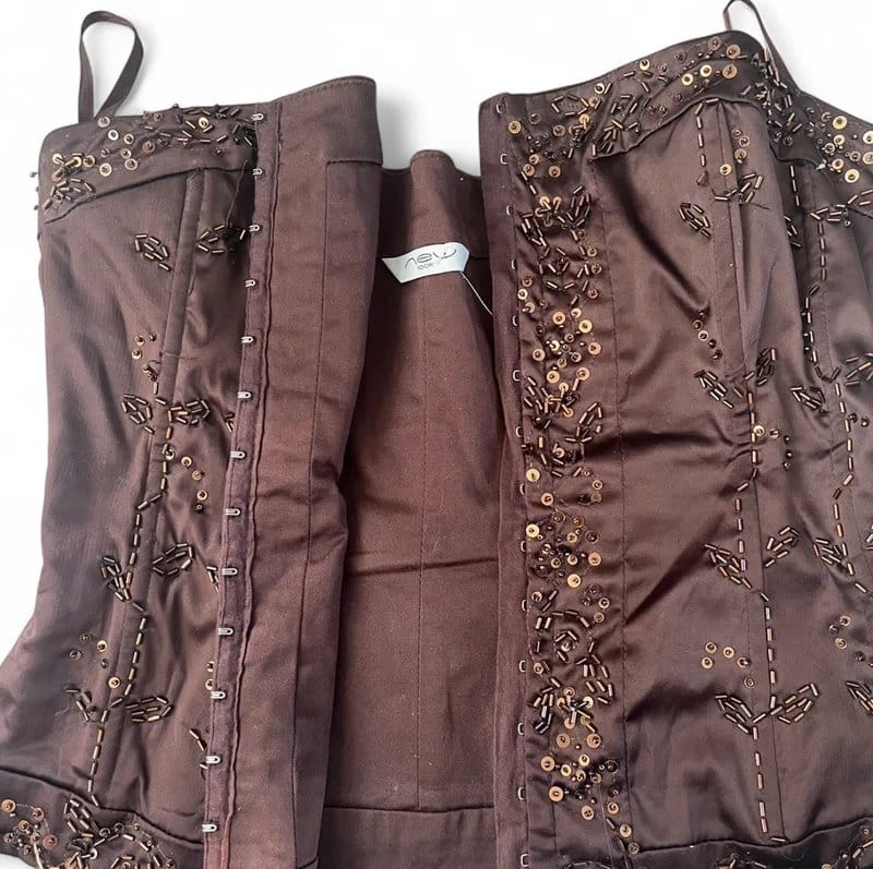 New Look Y2K Embellished Brown Corset Top - 1