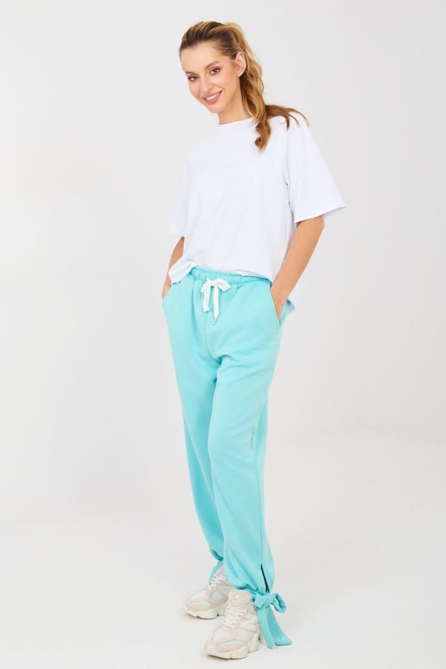 Love Lace Love Lace Women's Comfort High Waist Viscose Elastane Joggers in Aqua - 2