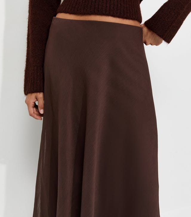 New Look Women's Dark Brown Chiffon Circle Skirt New Look - 2