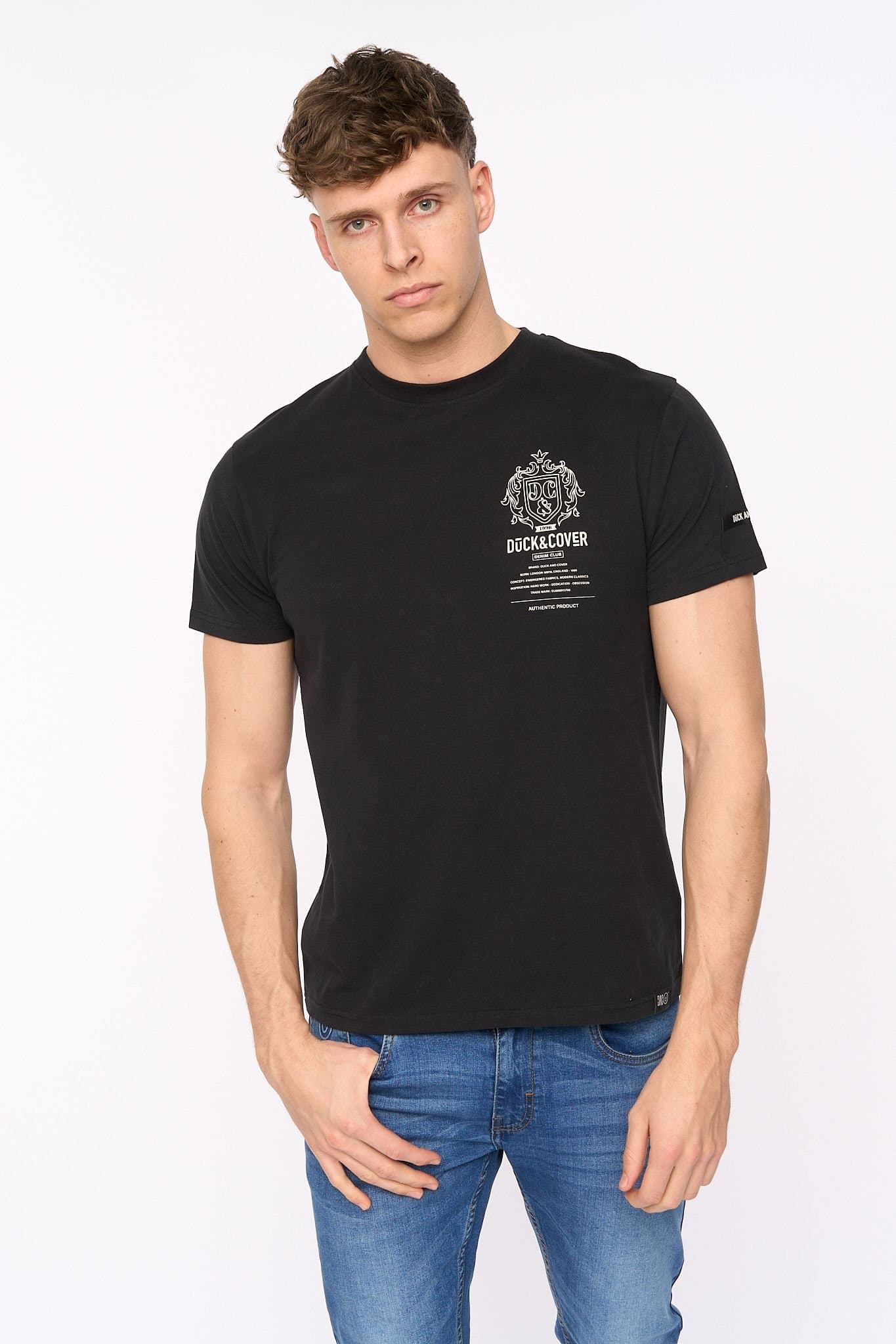 Duck&Cover Duck&Cover Men's Stoneham Premium Brushed Cotton T-Shirt in Black