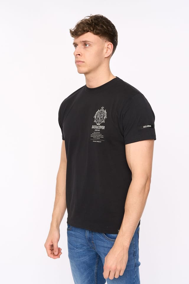 Duck&Cover Duck&Cover Men's Stoneham Premium Brushed Cotton T-Shirt in Black - 2