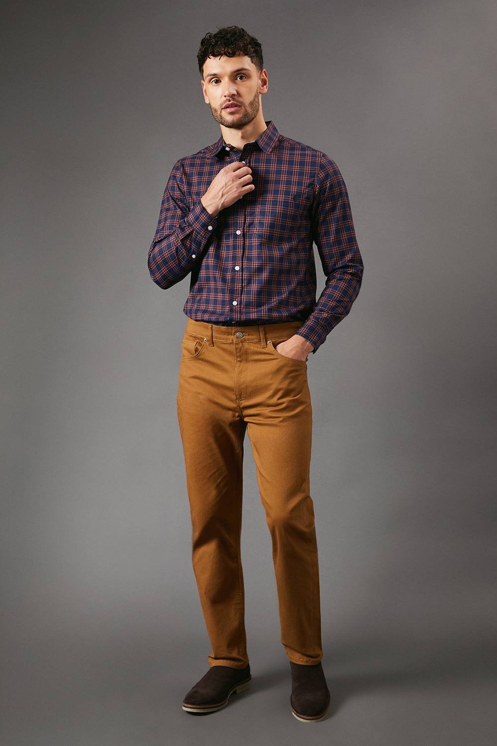 Maine Maine Men's Tobacco Stretch Twill Straight Leg Jeans - 2