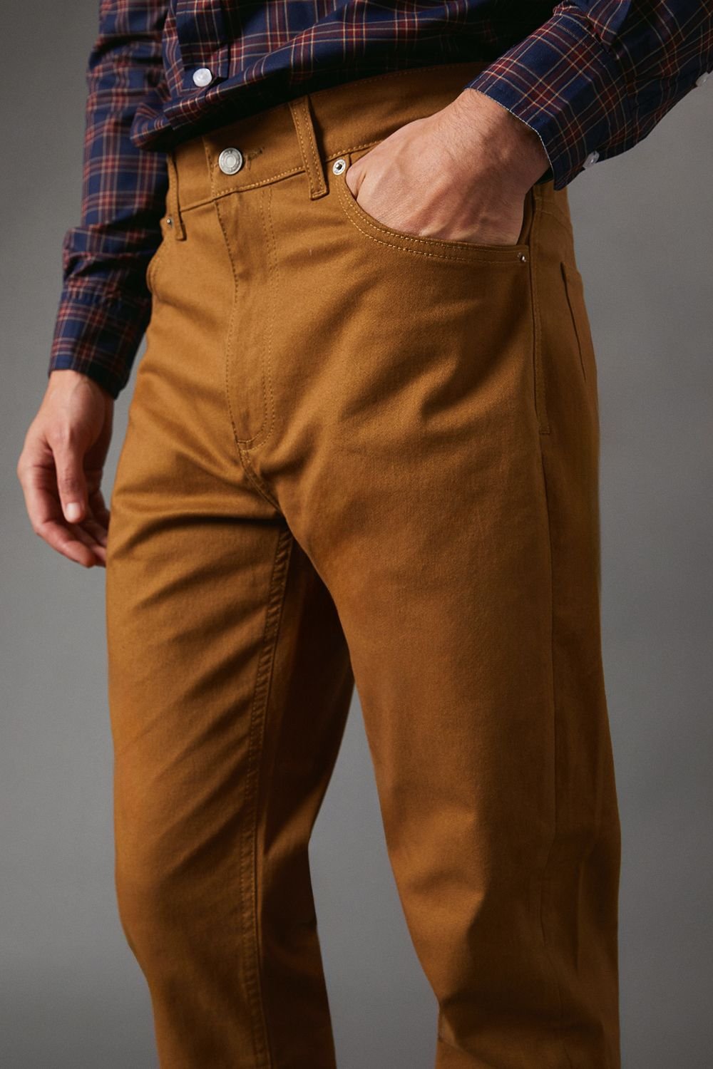 Maine Maine Men's Tobacco Stretch Twill Straight Leg Jeans - 4