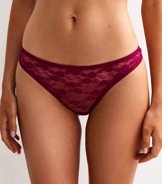 New Look Women's Burgundy Lace Thong New Look - 2