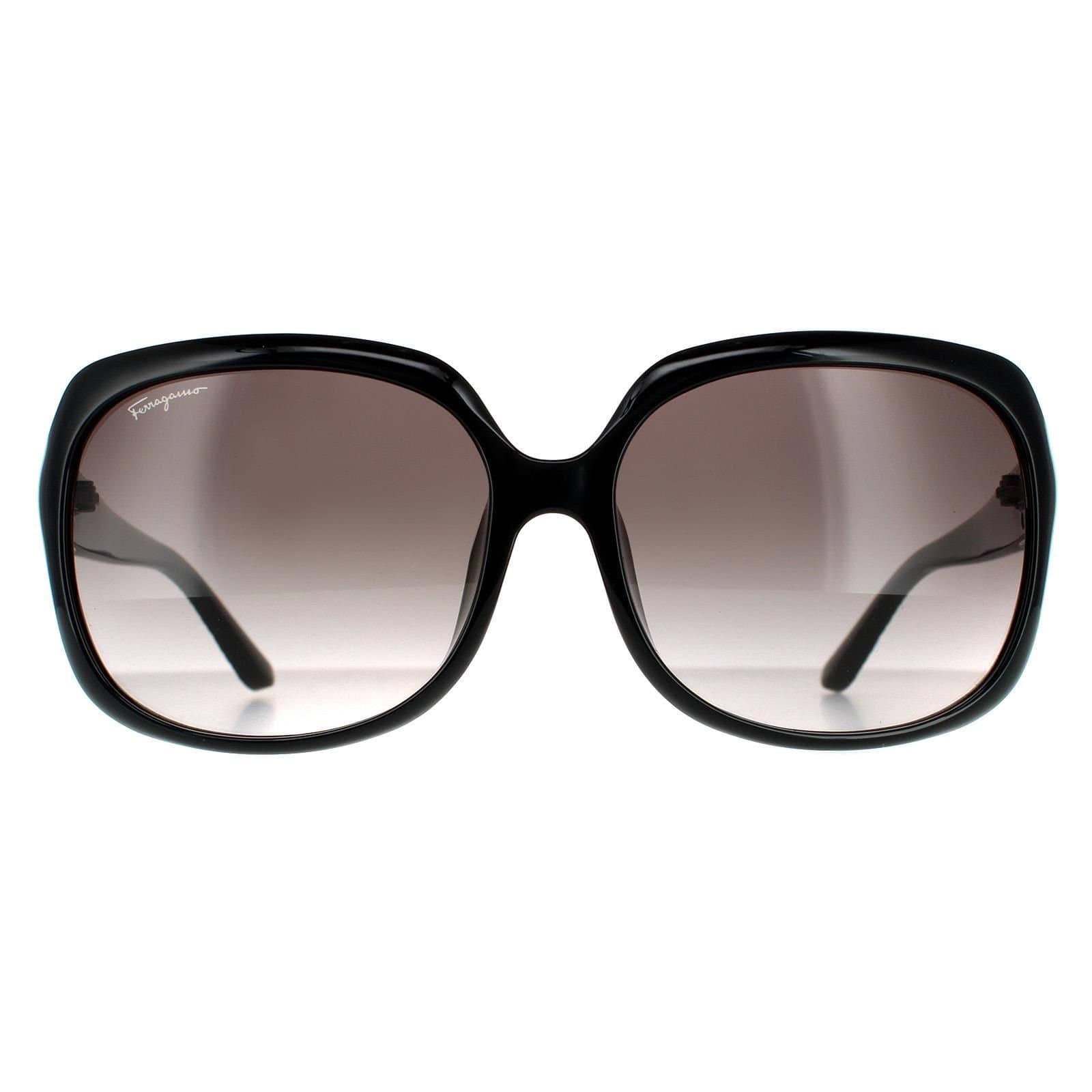 Salvatore Ferragamo Salvatore Ferragamo Women's Rectangle Black Grey Gradient Sunglasses