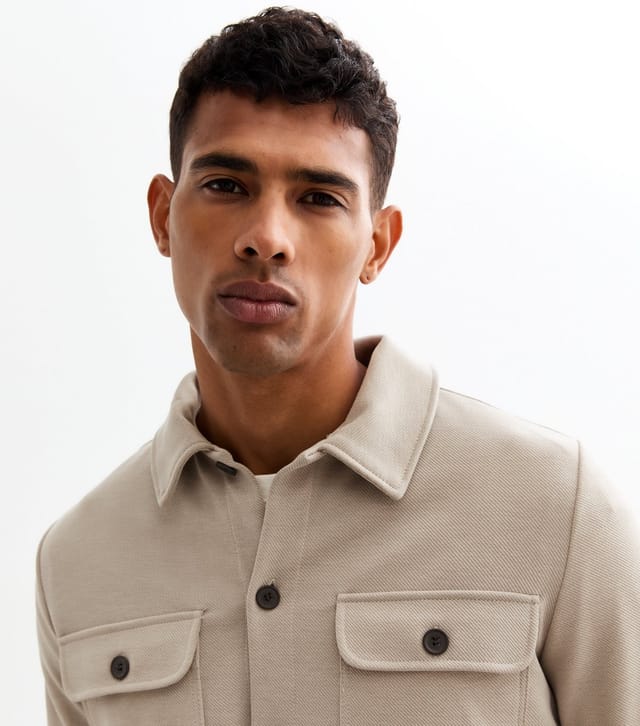 Only and Sons Men's Stone Relaxed Twill Overshirt Only and Sons New Look - 2