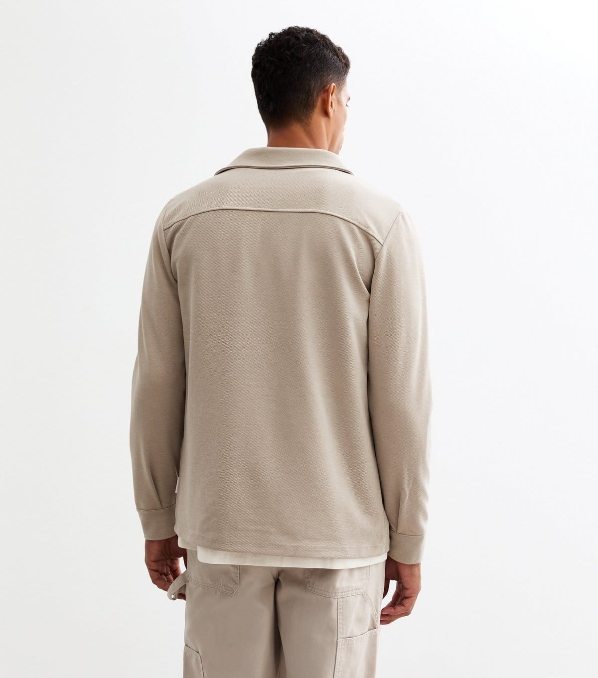 Only and Sons Men's Stone Relaxed Twill Overshirt Only and Sons New Look - 4