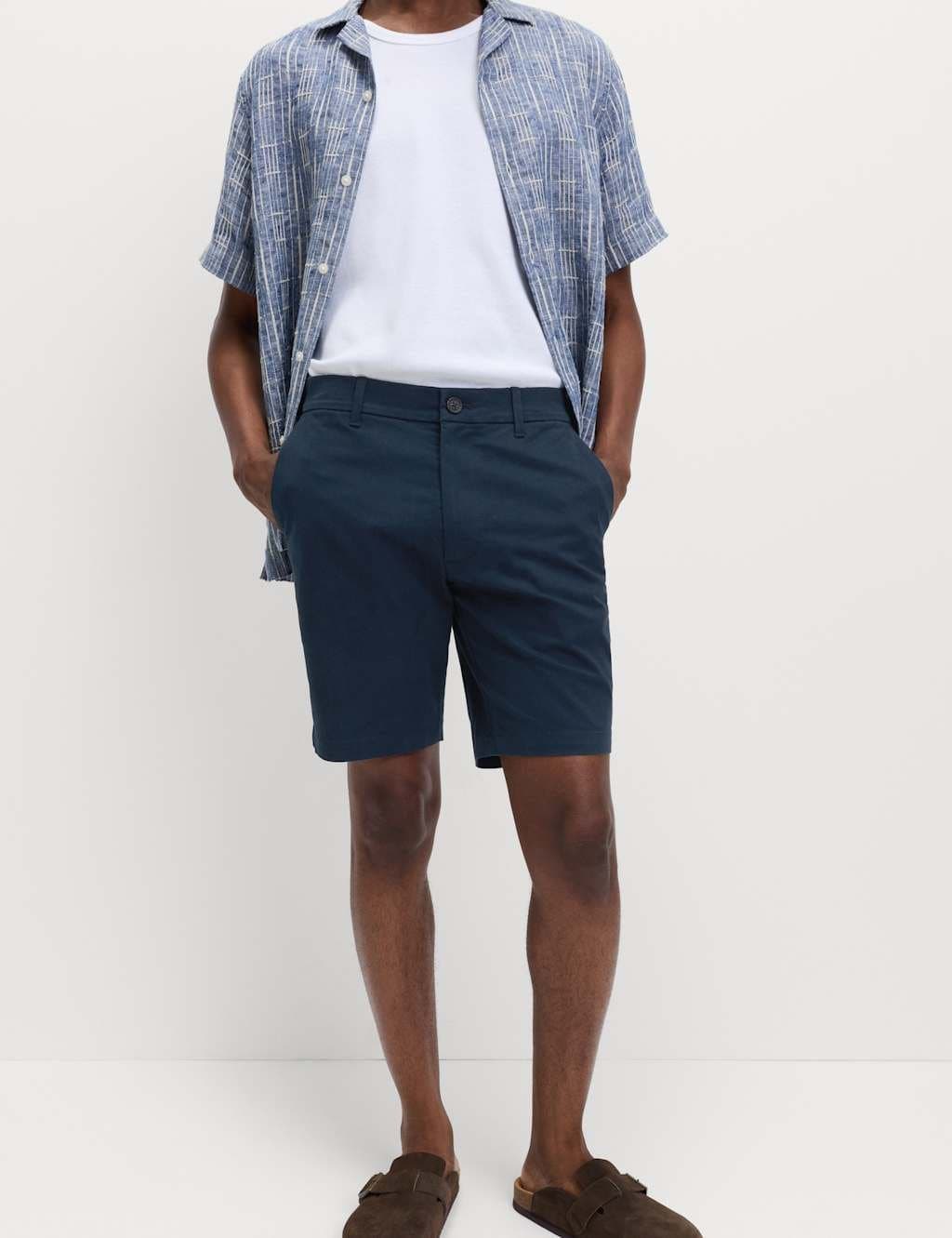 Marks & Spencer M&S Navy Slim Fit Stretch Chino Shorts