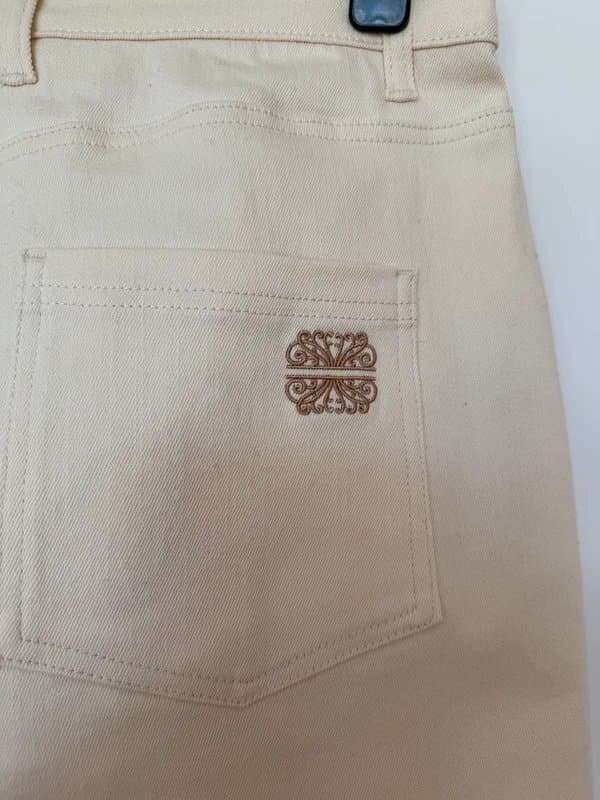 Never Fully Dressed NFD Ecru Raffia Barrel Jeans