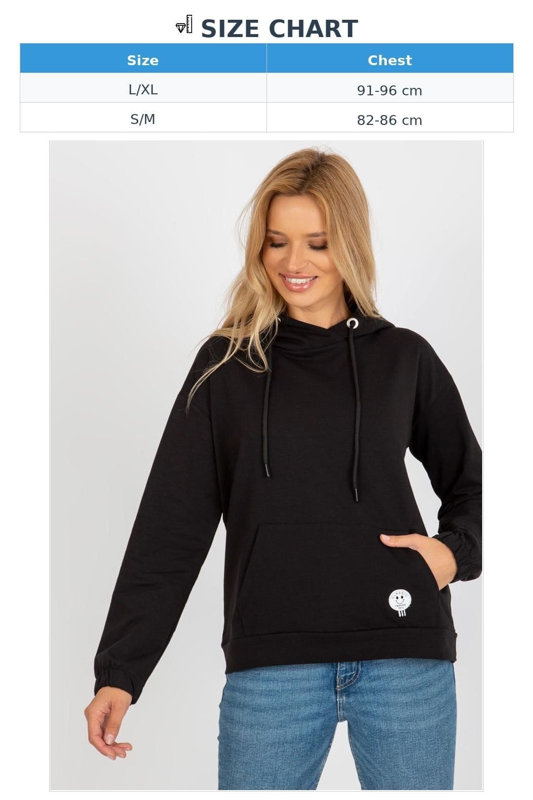 Love Lace Love Lace Women's Cotton Hooded Sweatshirt with Kangaroo Pocket in Black - 4