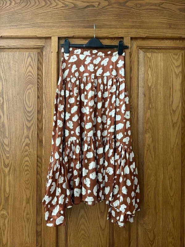French Connection French connection satin brown skirt size 14