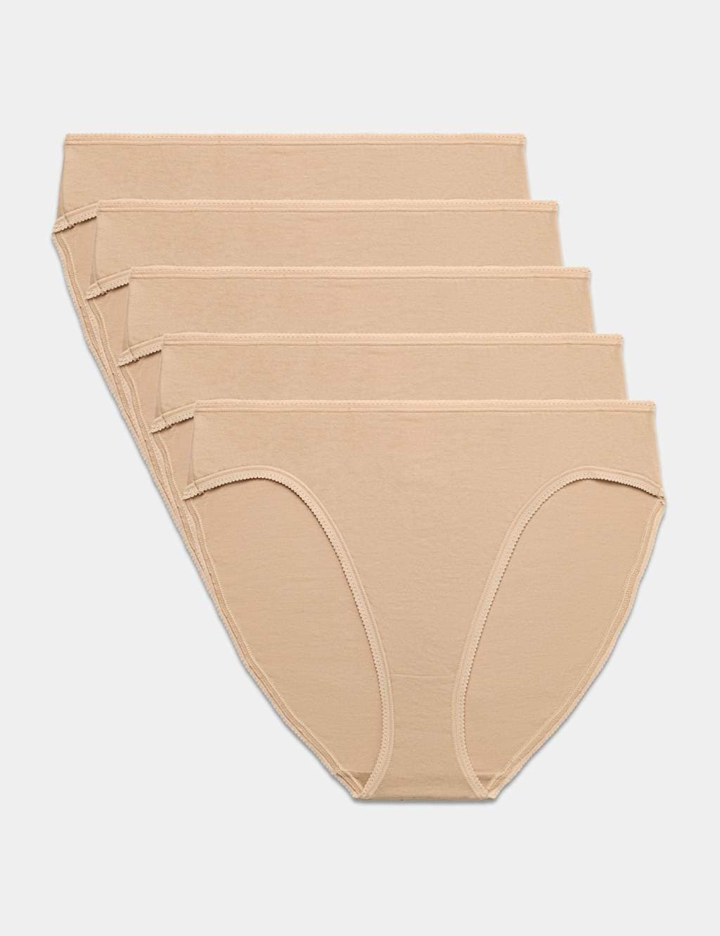 Marks & Spencer M&S 5pk Pure Cotton High Leg Knickers Rose Quartz