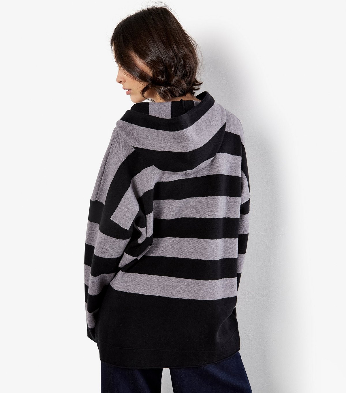 Apricot Women's Light Grey Big Stripe Oversized Hoodie Apricot New Look - 3