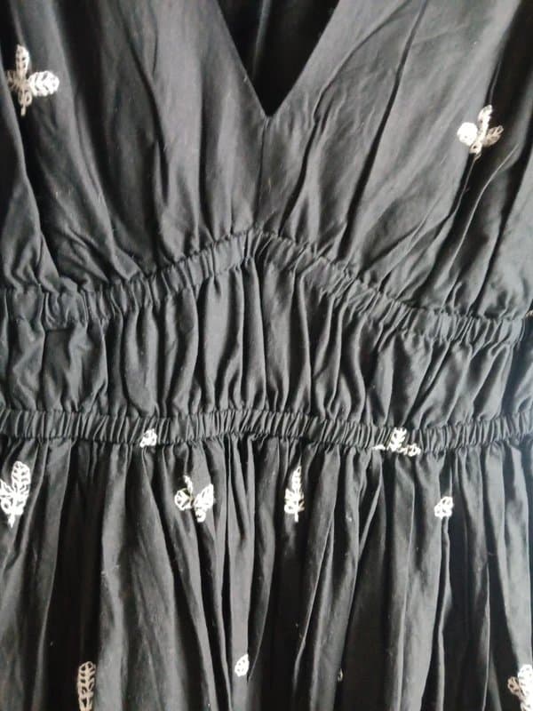 New Look New Look Black Embroidered Palm Tree Dress Size 10
