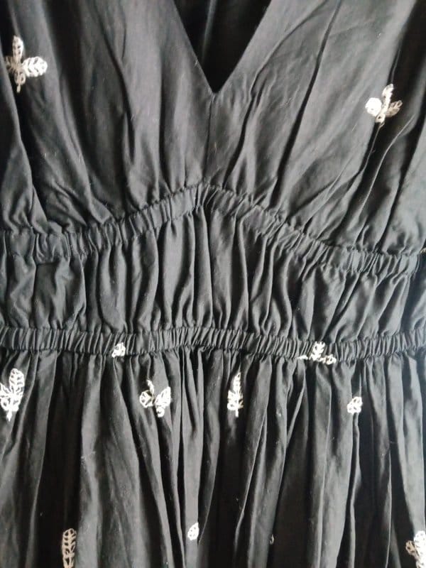 New Look Black Embroidered Palm Tree Dress Size 10