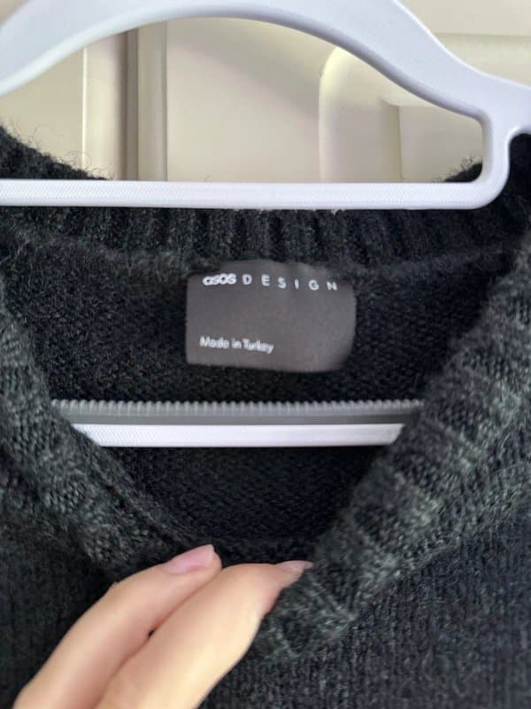 ASOS ASOS design black knit jumper  with lace bottom
