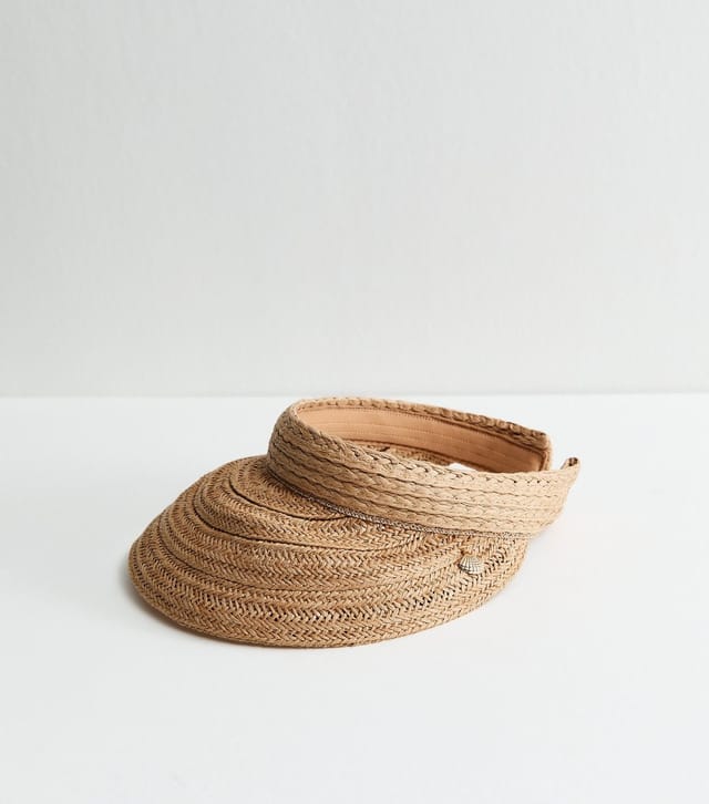 New Look Tan Shell Charm Straw Visor New Look - 2