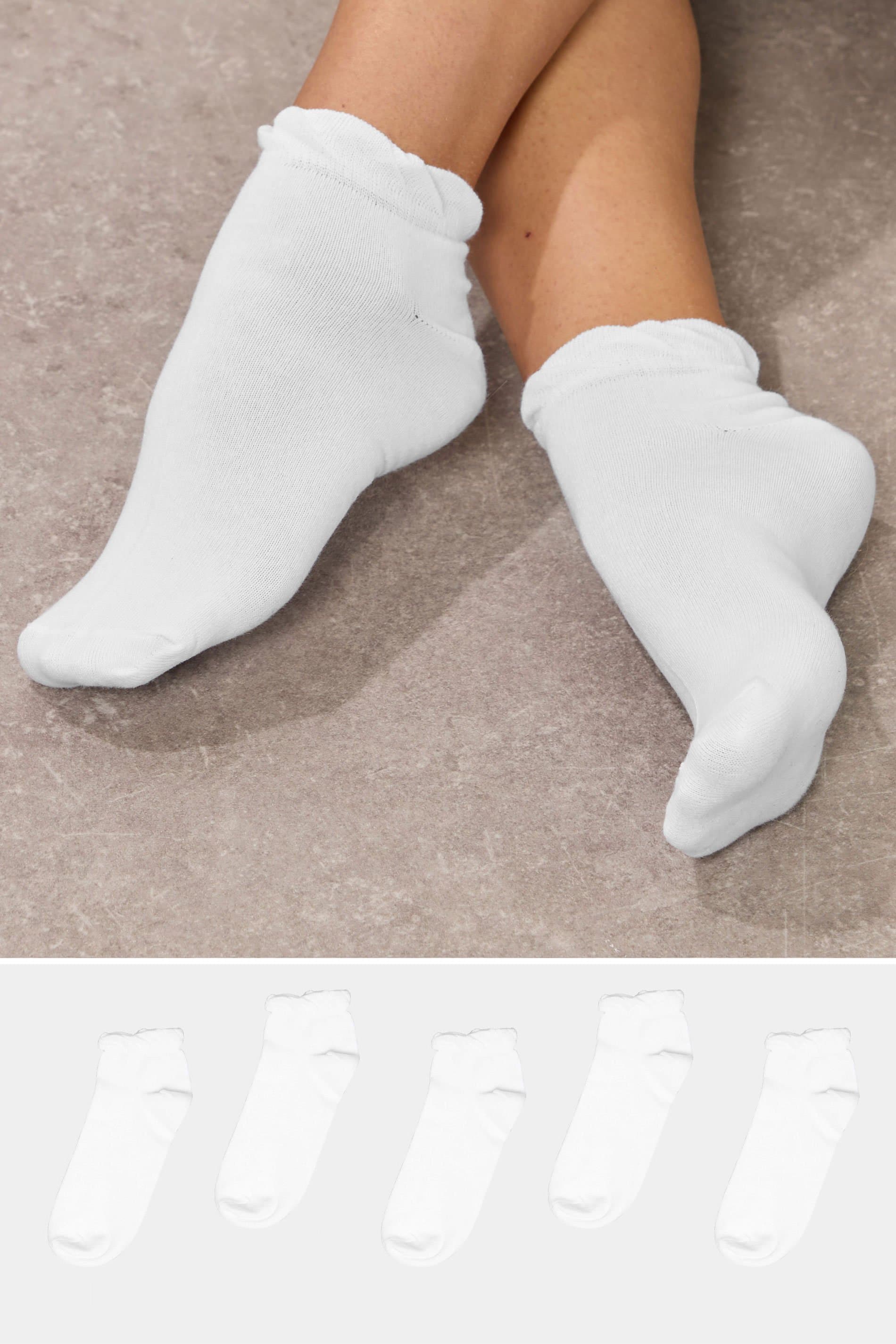 Yours 5 Pack White Trainer Liner Socks