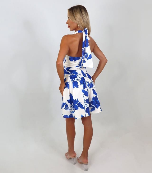 AX Paris Women's Blue Tie Halter Neck Mini Dres AX Paris New Look - 3