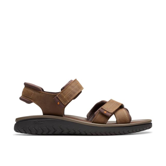 Clarks Clarks Men's Wesley Shore Beeswax Leather Flat Sandals, Walking in Brown - 2