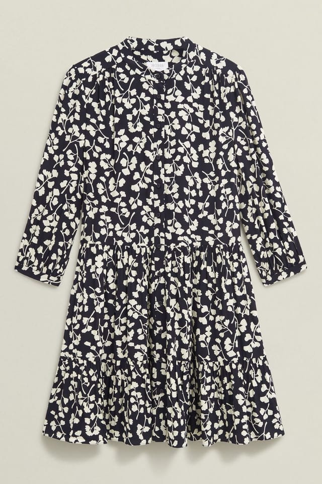 Hobbs London Hobbs London Women's Lacey Floral Print Mini Dress in Dark Navy - 2