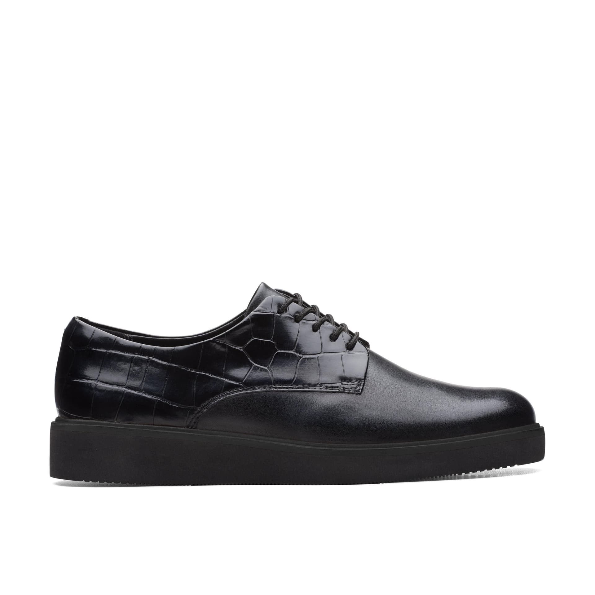 Clarks Clarks Women's Glickly Derby 2 Black Combination Derby Shoes, Lace Up
