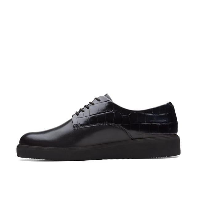 Clarks Clarks Women's Glickly Derby 2 Black Combination Derby Shoes, Lace Up - 2