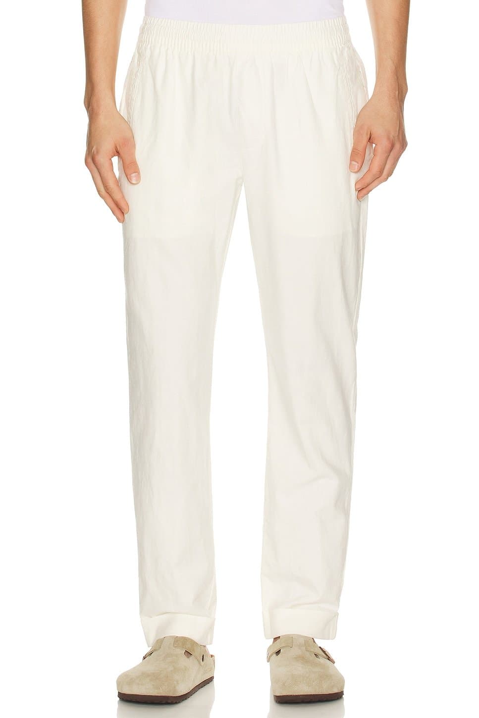 revolve Linen Cotton Stretch Cuff Pant