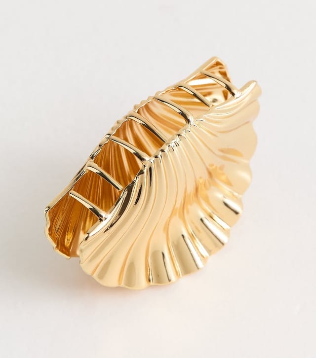 New Look Gold Tone Large Shell Bulldog Clip New Look - 3