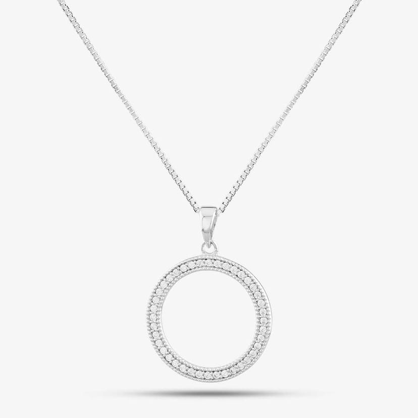 T.H.Baker T.H.Baker Women's Silver Open Circle Loose Pendant P4344C N2323 - 1