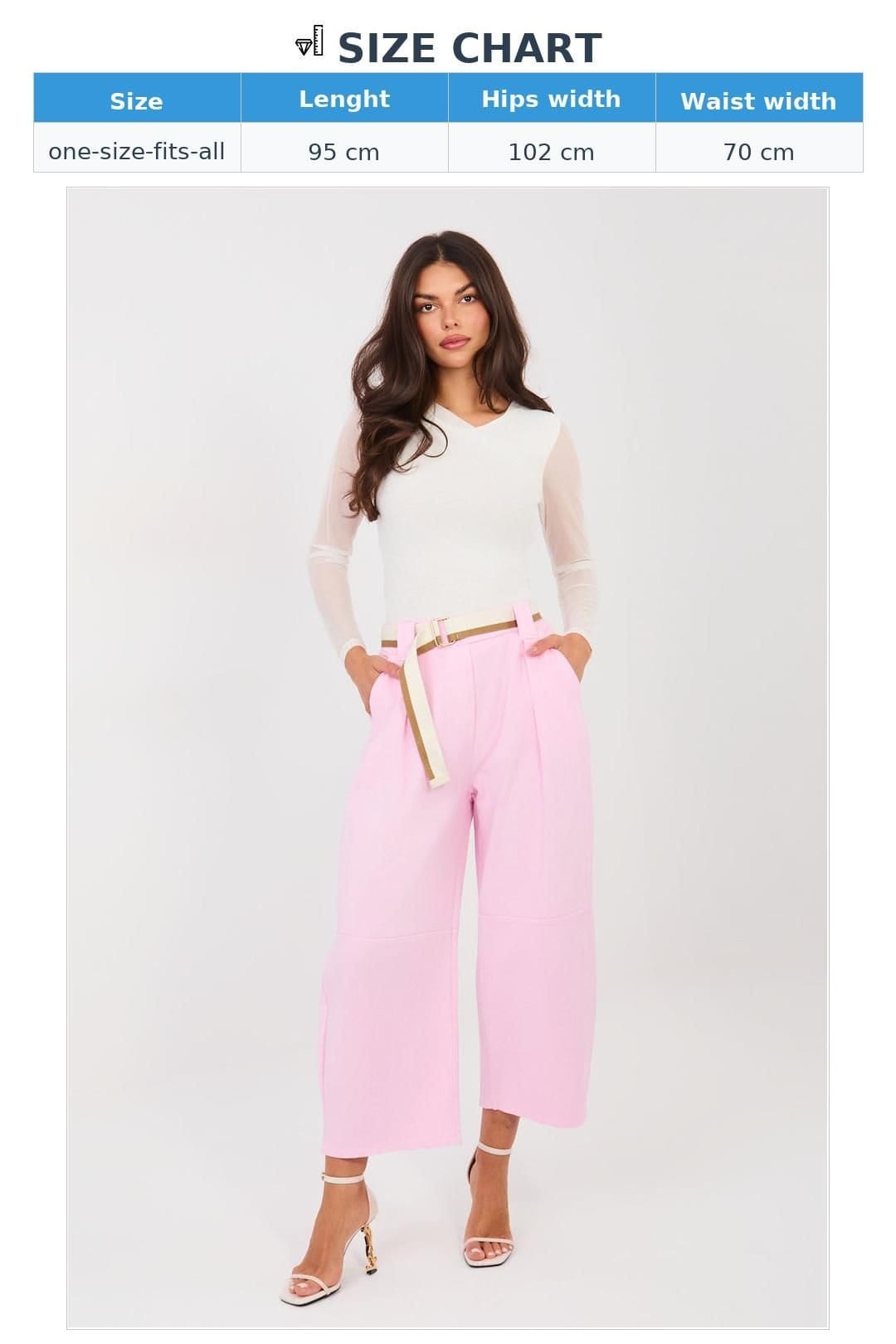 Love Lace Love Lace Women's High Waist Pleated Wide Leg Jeans Style 224761 in Pink - 4
