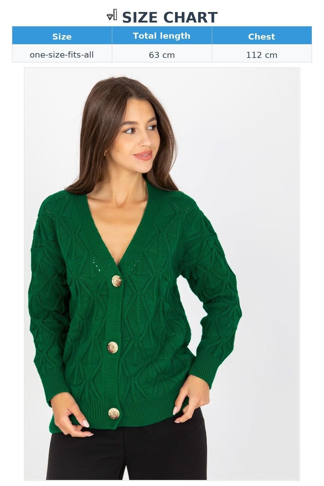 Love Lace Love Lace Women's Openwork Button Down Long Sleeve Cardigan in Green - 4