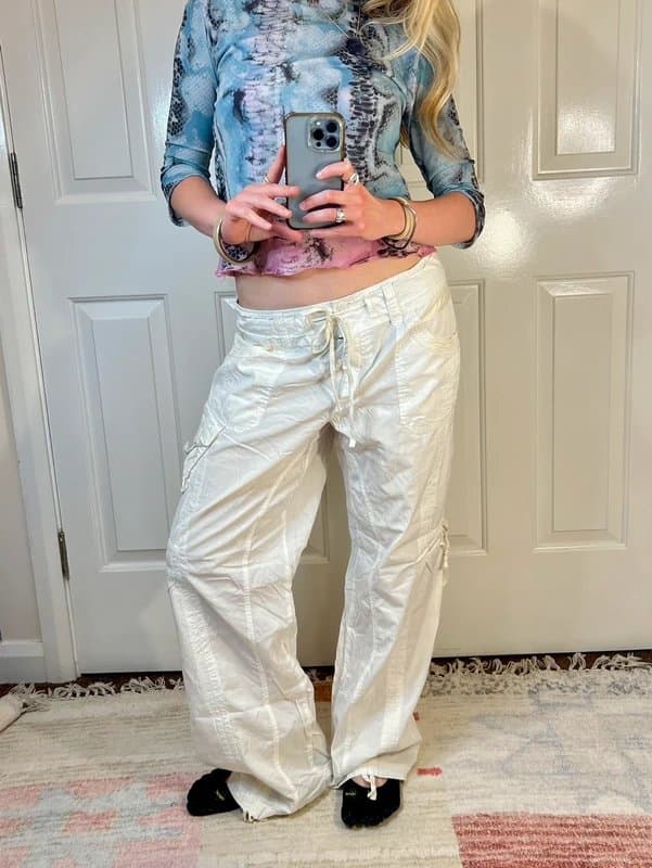 Vintage Dressing 90s low waisted white cargos