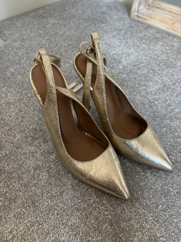 ASOS ASOS gold lace up slingback heels
