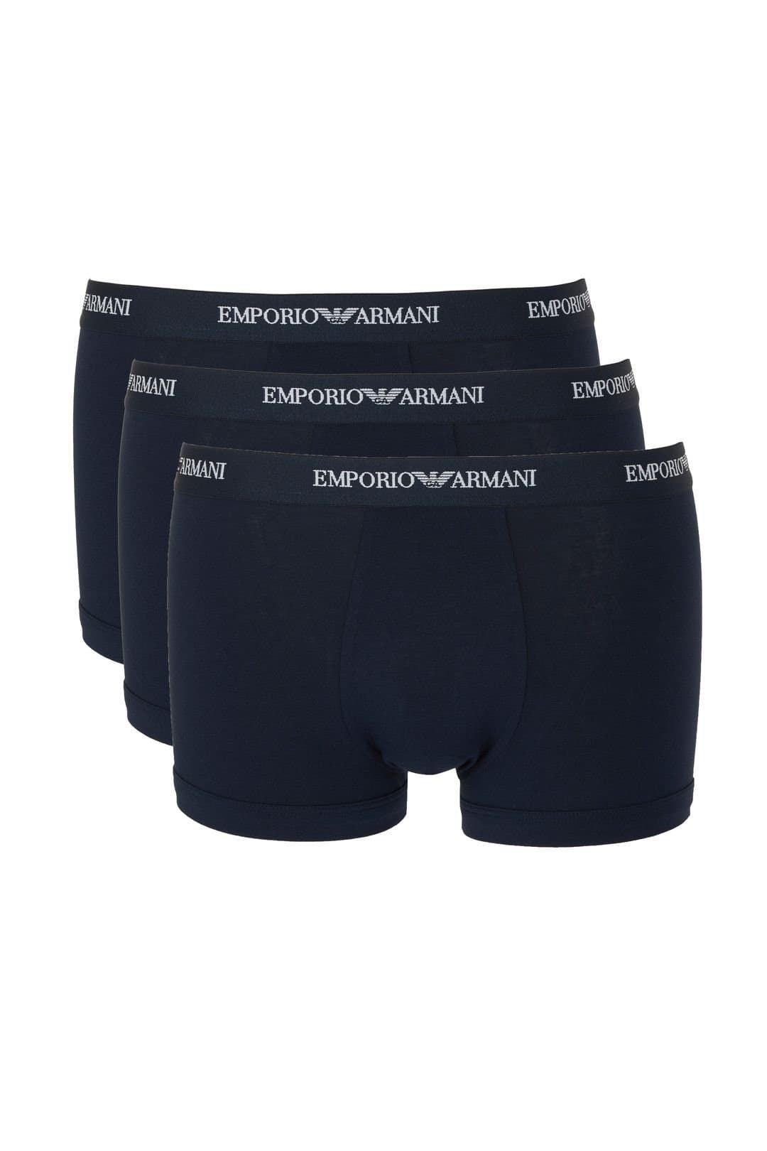 Emporio Armani Emporio Armani Men's 3 Pack Cotton Trunks Navy