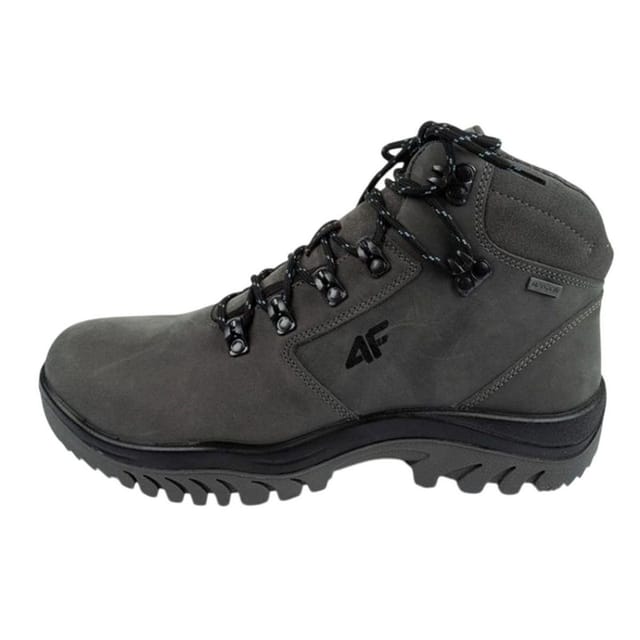 4F 4F Men's OBMH258 Leather Hiking Shoes in Grey - 3