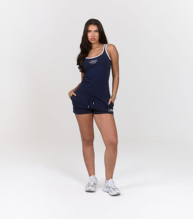 Peach Fit Women's Navy Cotton Lily Vest Peach Fit New Look - 2