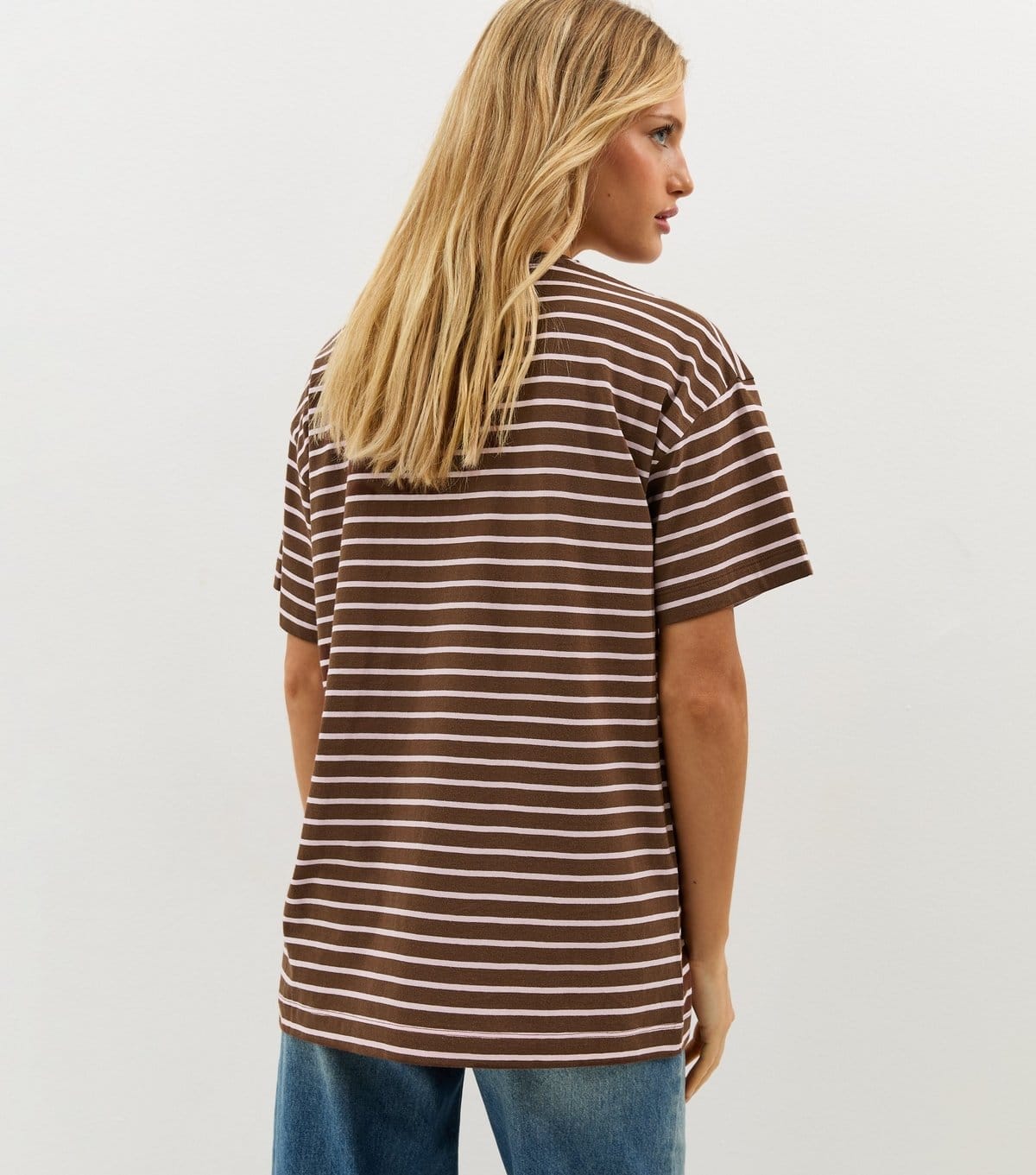New Look Women's Brown Striped Cotton New York City Logo T-Shirt New Look - 4