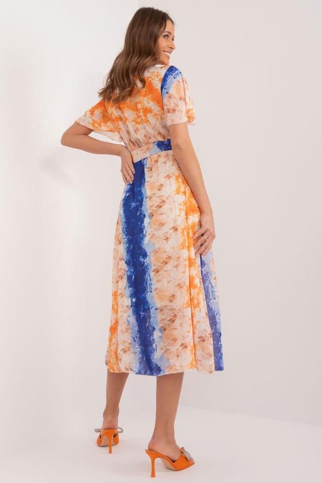 Love Lace Love Lace Women's Midi Day Dress with Belt & Color Print - 3