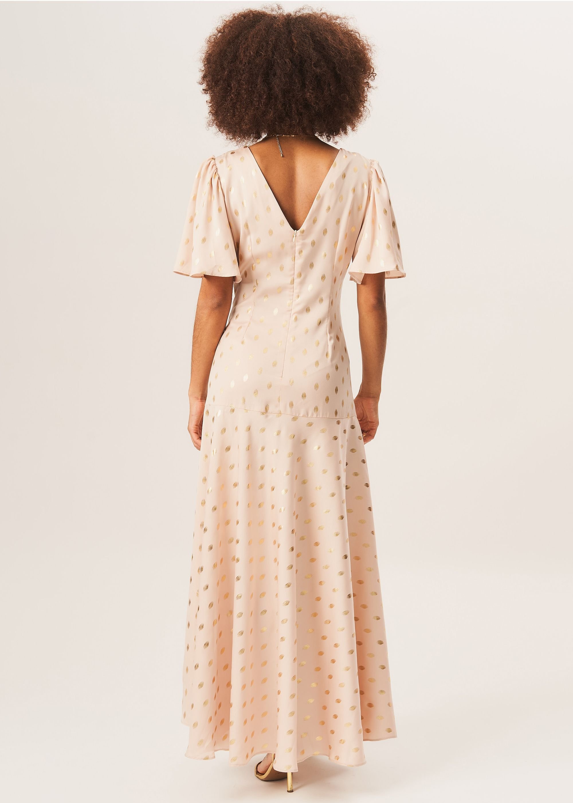 Gini London Gini London Women's Stone Angel Sleeves Foil Pattern Maxi Dress - 4