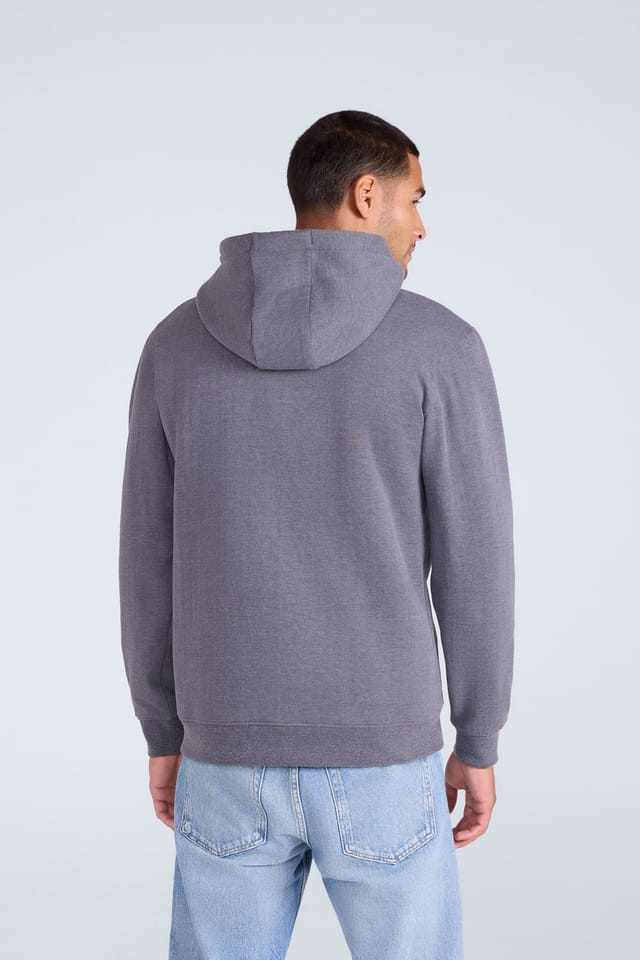 Animal Animal Men's 'Samuel' Full Zip Lightweight Sherpa Lined Cotton Relaxed Fit Hoodie in Charcoal - 3
