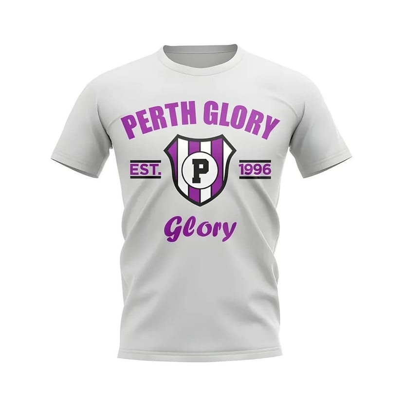 Perth Glory Perth Glory Men's Mens Established Football T-Shirt in White - 1
