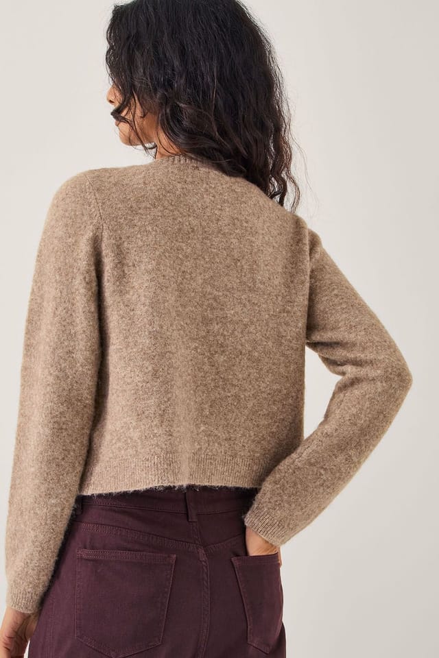 Monsoon Monsoon Women's Evie Embellished Cardigan Mink in Light Brown - 2