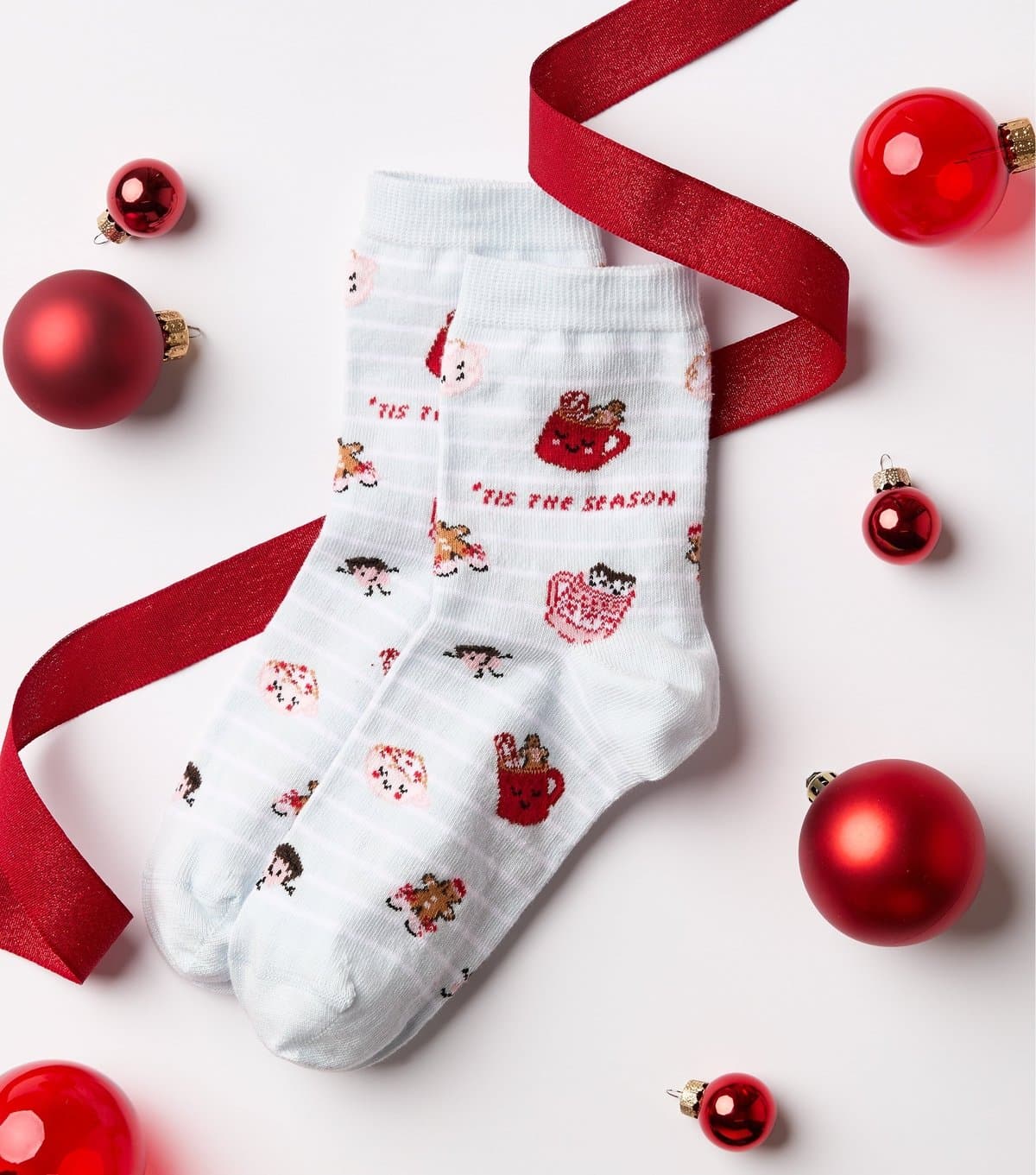 New Look Blue Hot Chocolate Pattern Tis the Season Ankle Socks New Look